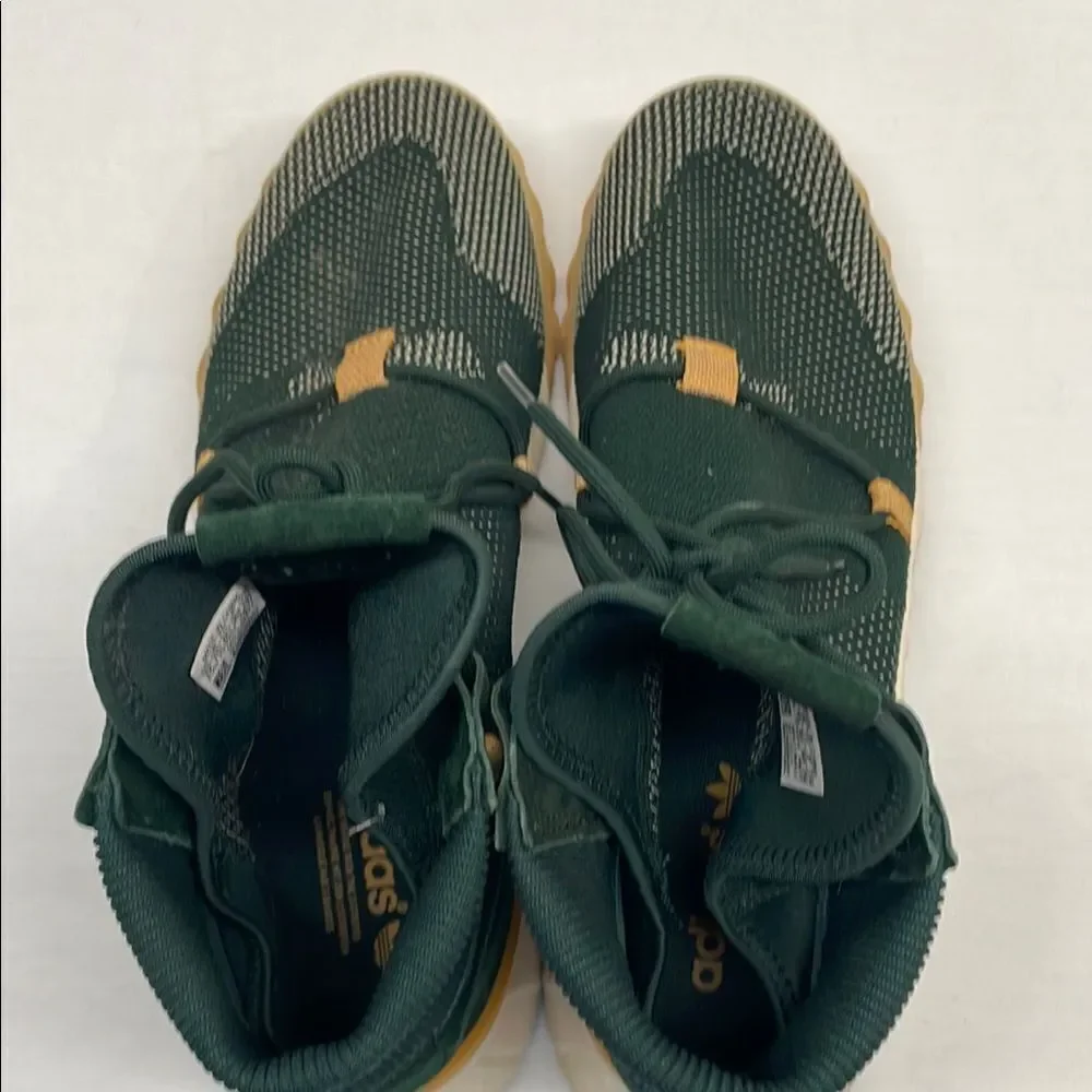 Adidas Tubular Primeknit Green and Tan (almost gold) High-Top Sneakers Size 12